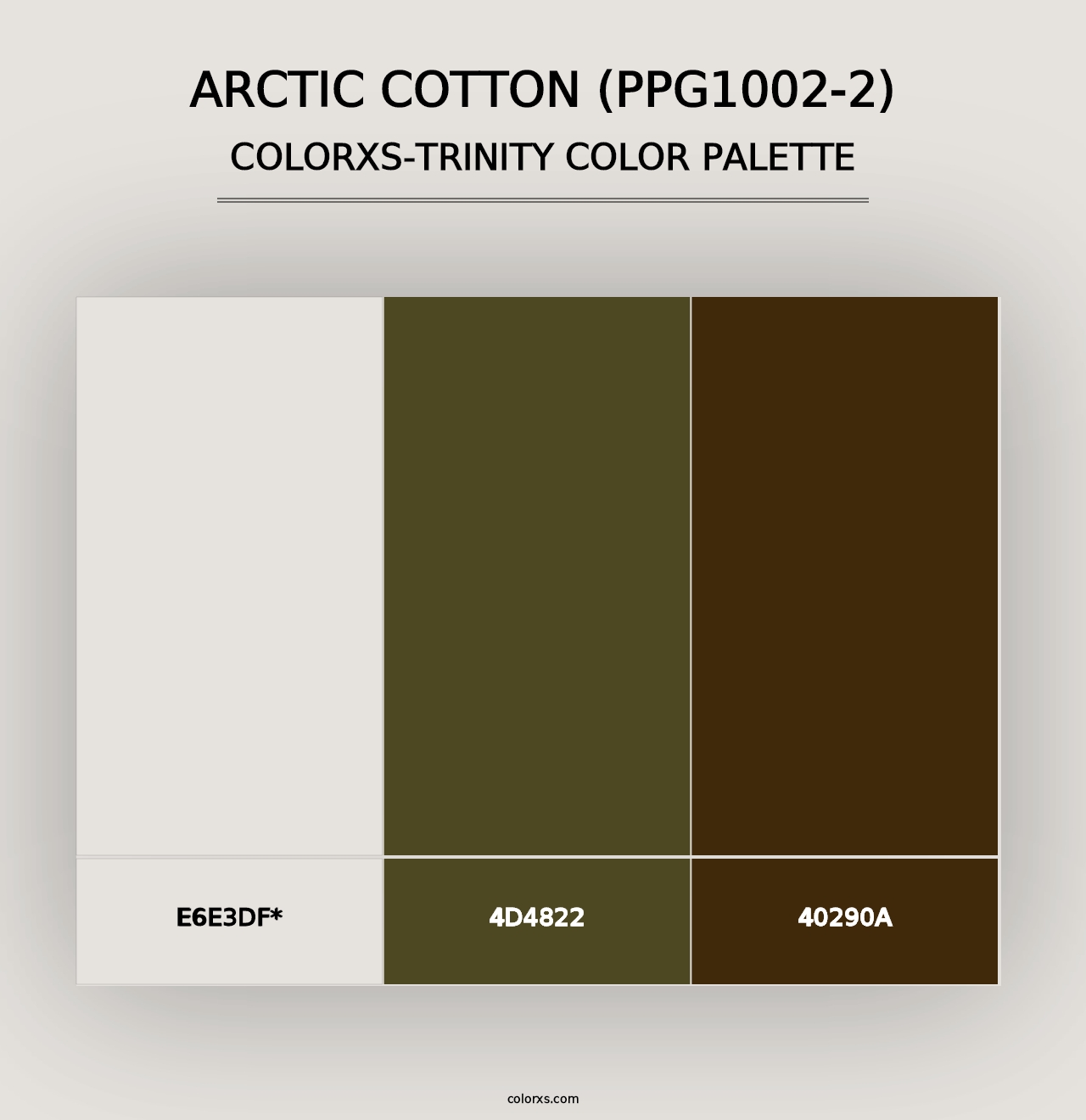 Arctic Cotton (PPG1002-2) - Colorxs Trinity Palette