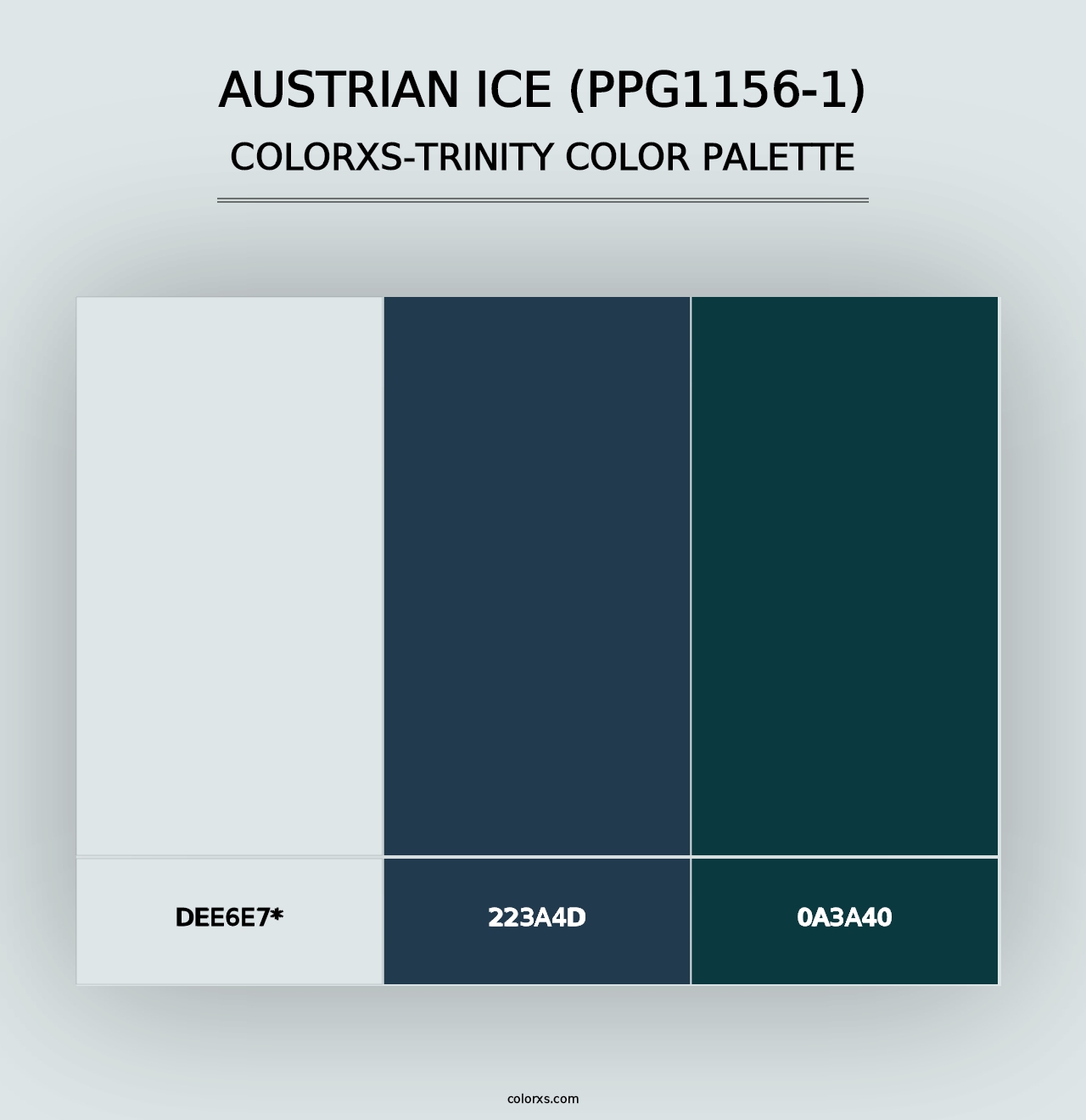 Austrian Ice (PPG1156-1) - Colorxs Trinity Palette