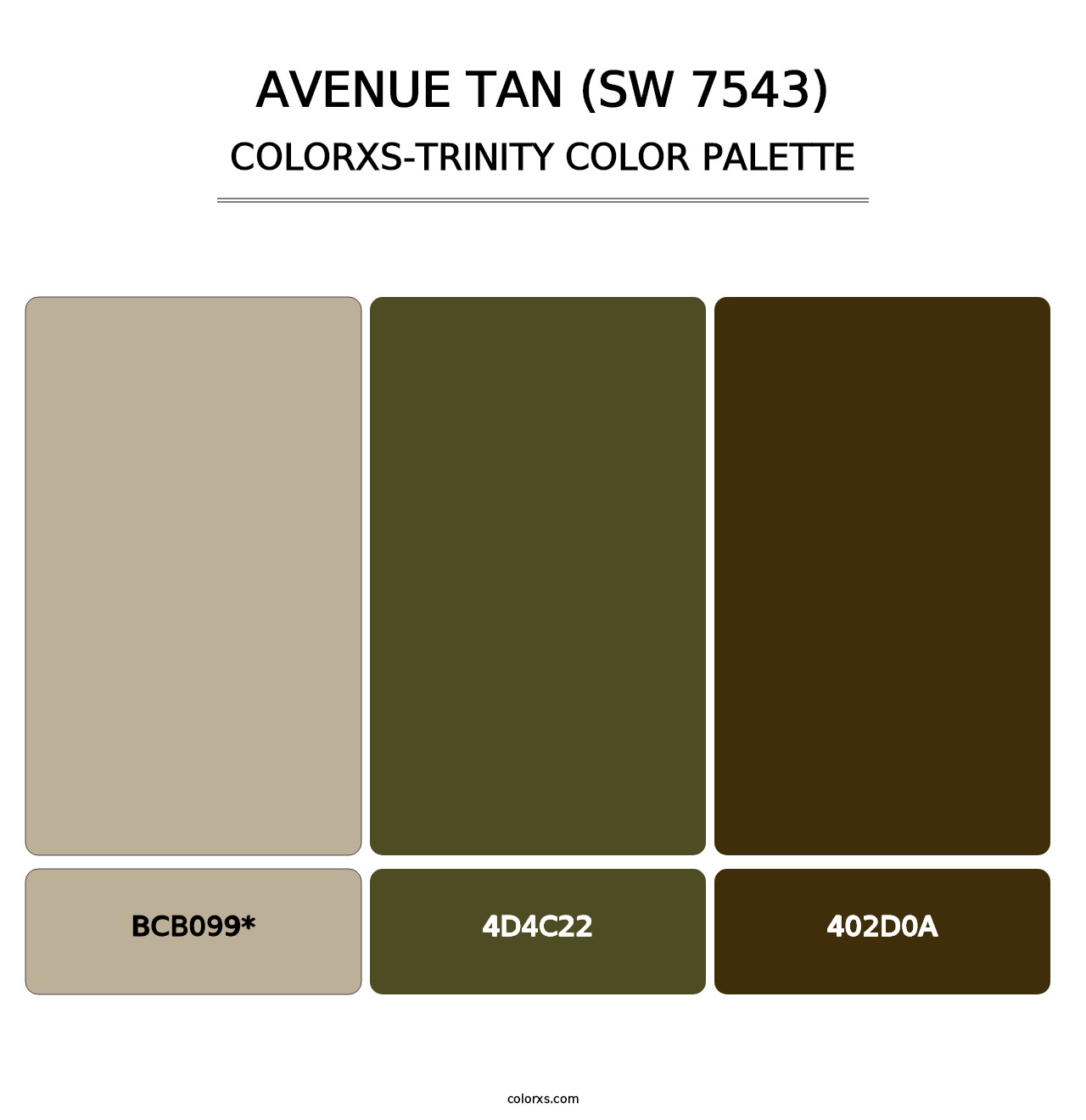 Avenue Tan (SW 7543) - Colorxs Trinity Palette