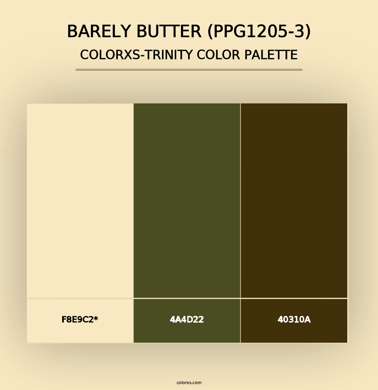 Barely Butter (PPG1205-3) - Colorxs Trinity Palette