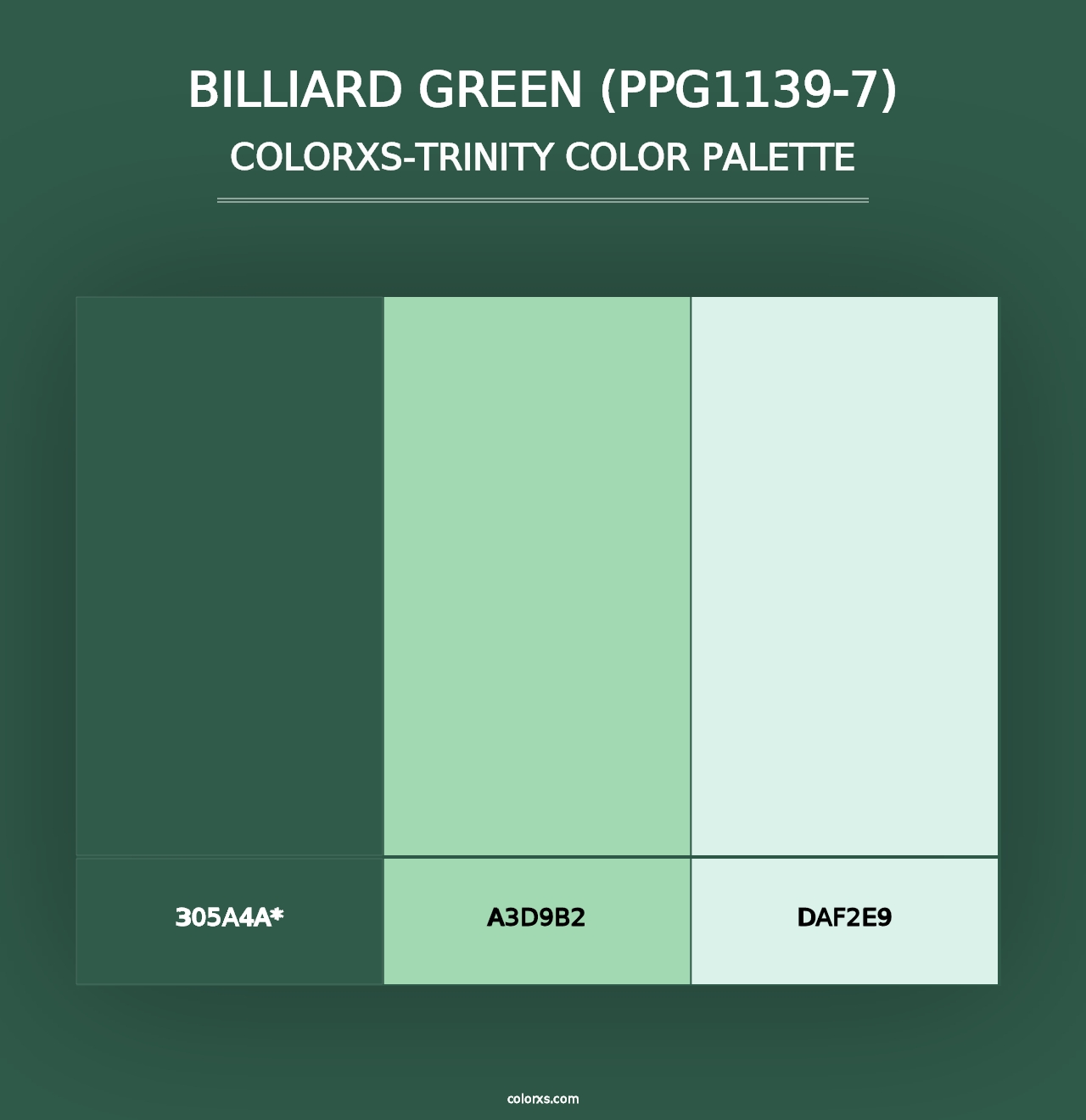 Billiard Green (PPG1139-7) - Colorxs Trinity Palette