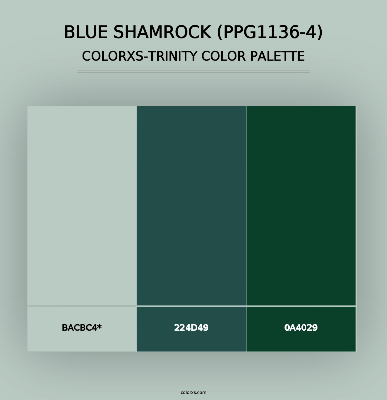 Blue Shamrock (PPG1136-4) - Colorxs Trinity Palette