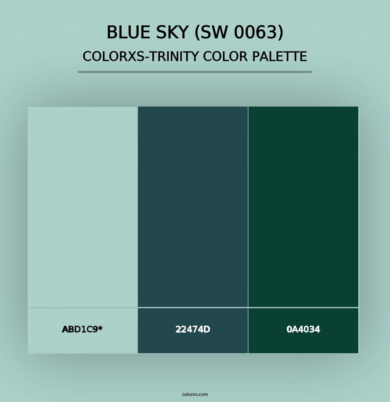 Blue Sky (SW 0063) - Colorxs Trinity Palette