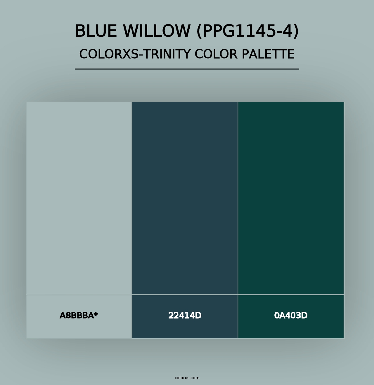 Blue Willow (PPG1145-4) - Colorxs Trinity Palette