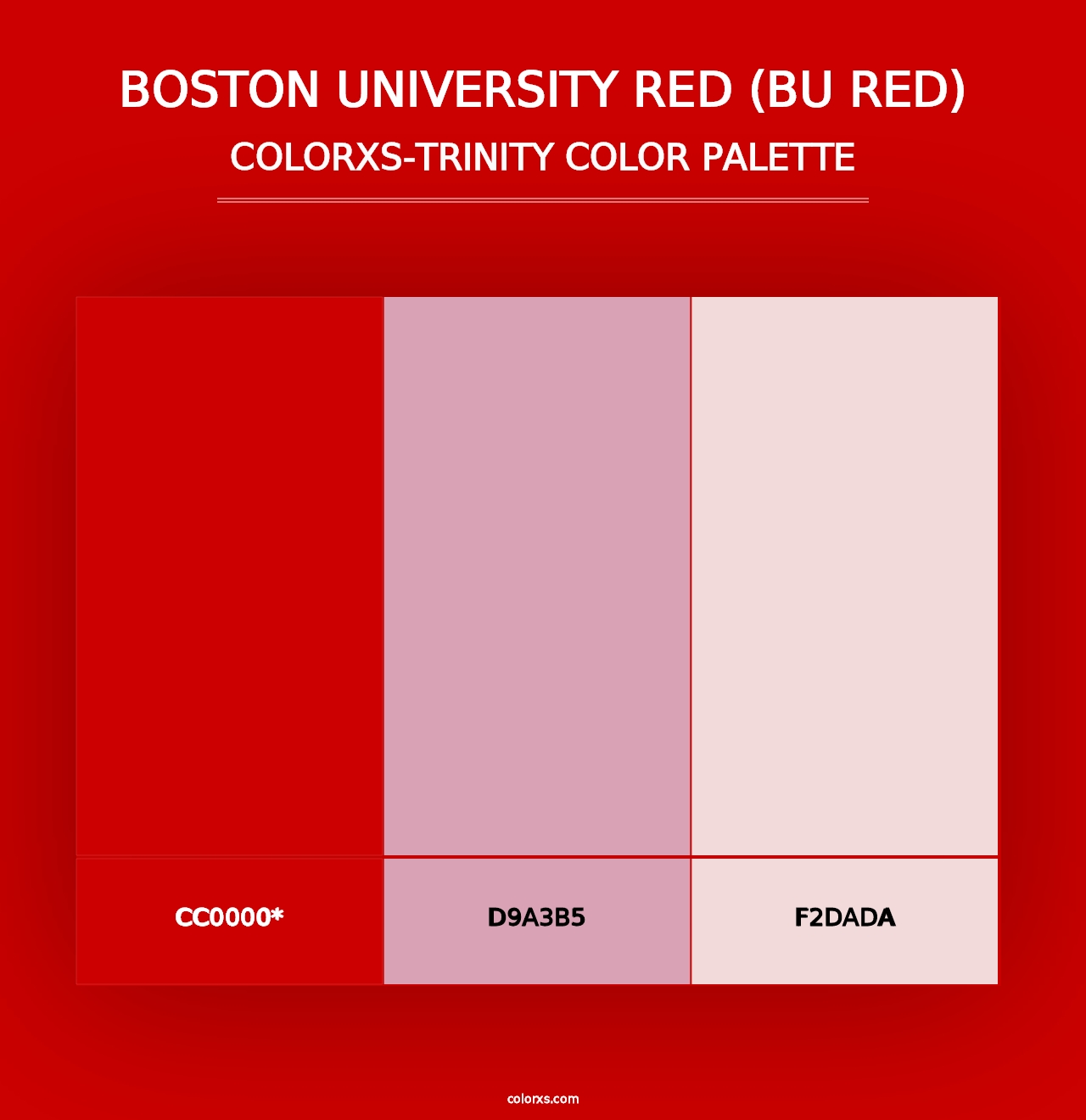 Boston University Red (BU Red) - Colorxs Trinity Palette