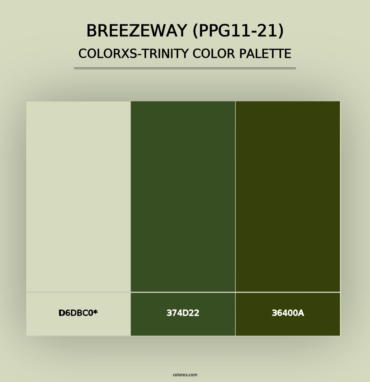 Breezeway (PPG11-21) - Colorxs Trinity Palette