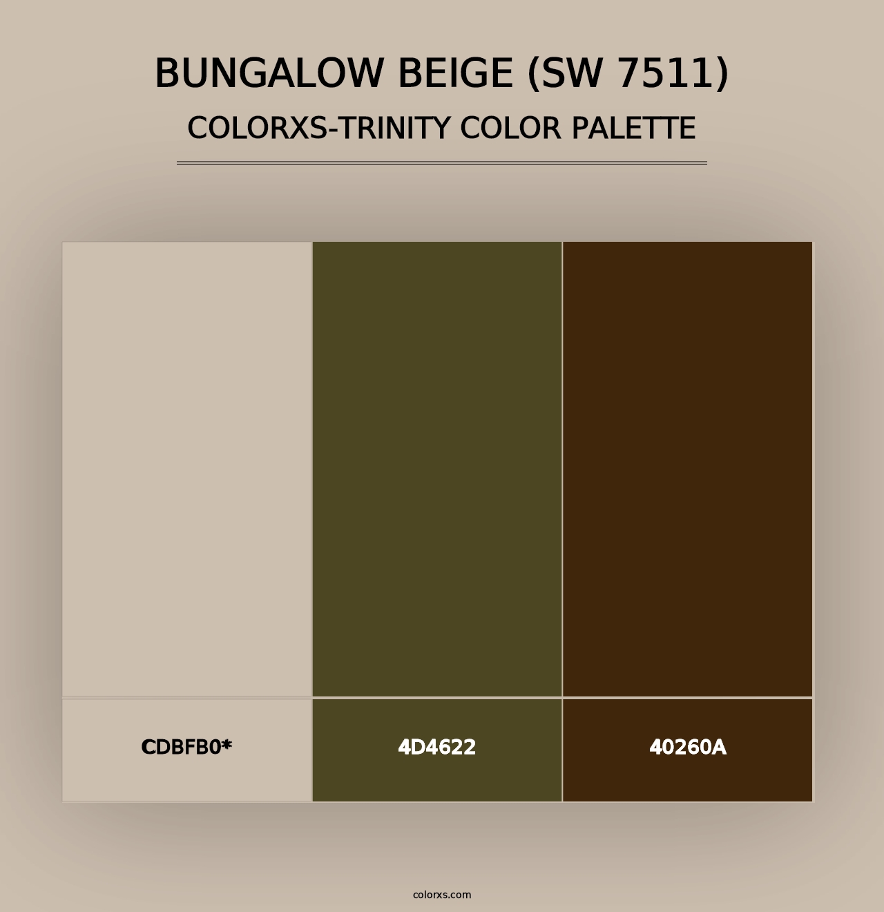 Bungalow Beige (SW 7511) - Colorxs Trinity Palette