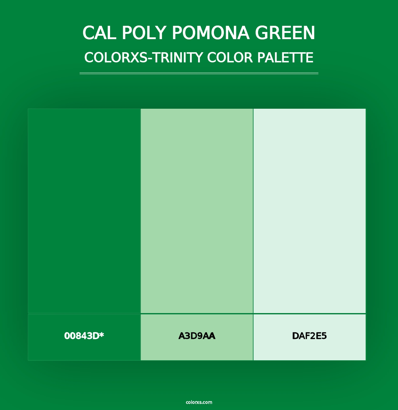 Cal Poly Pomona Green - Colorxs Trinity Palette