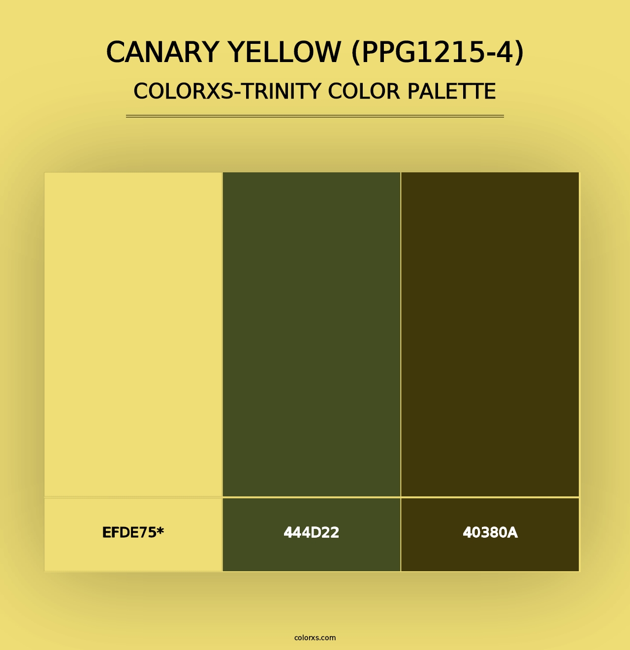 Canary Yellow (PPG1215-4) - Colorxs Trinity Palette