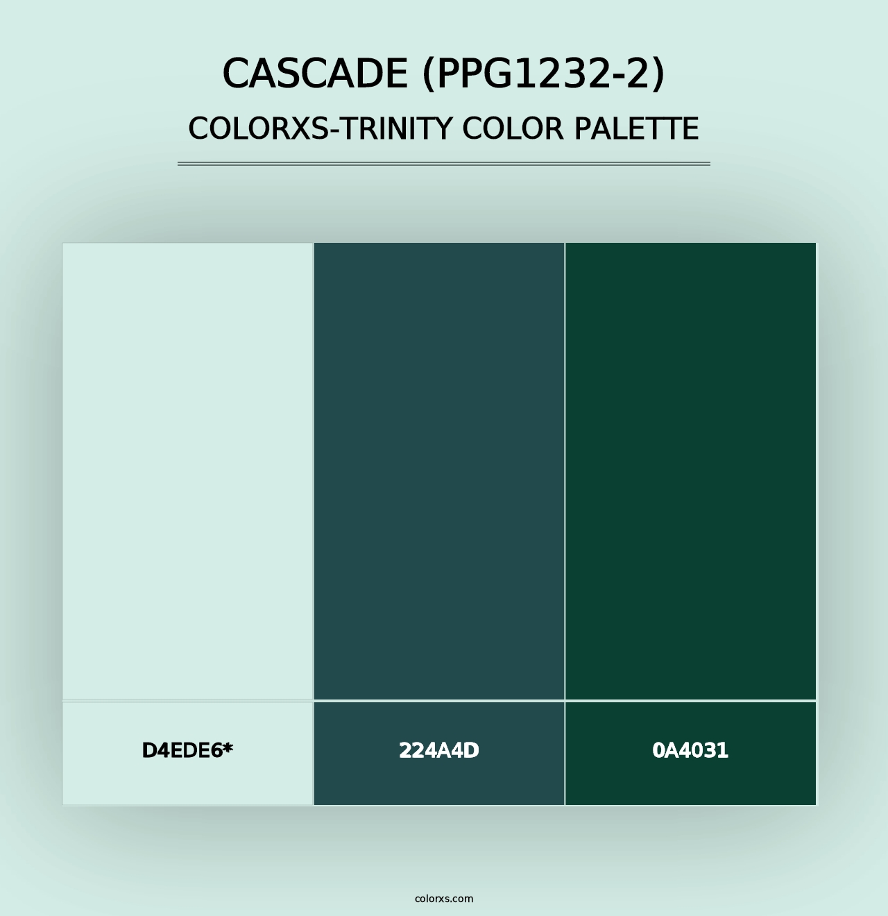 Cascade (PPG1232-2) - Colorxs Trinity Palette