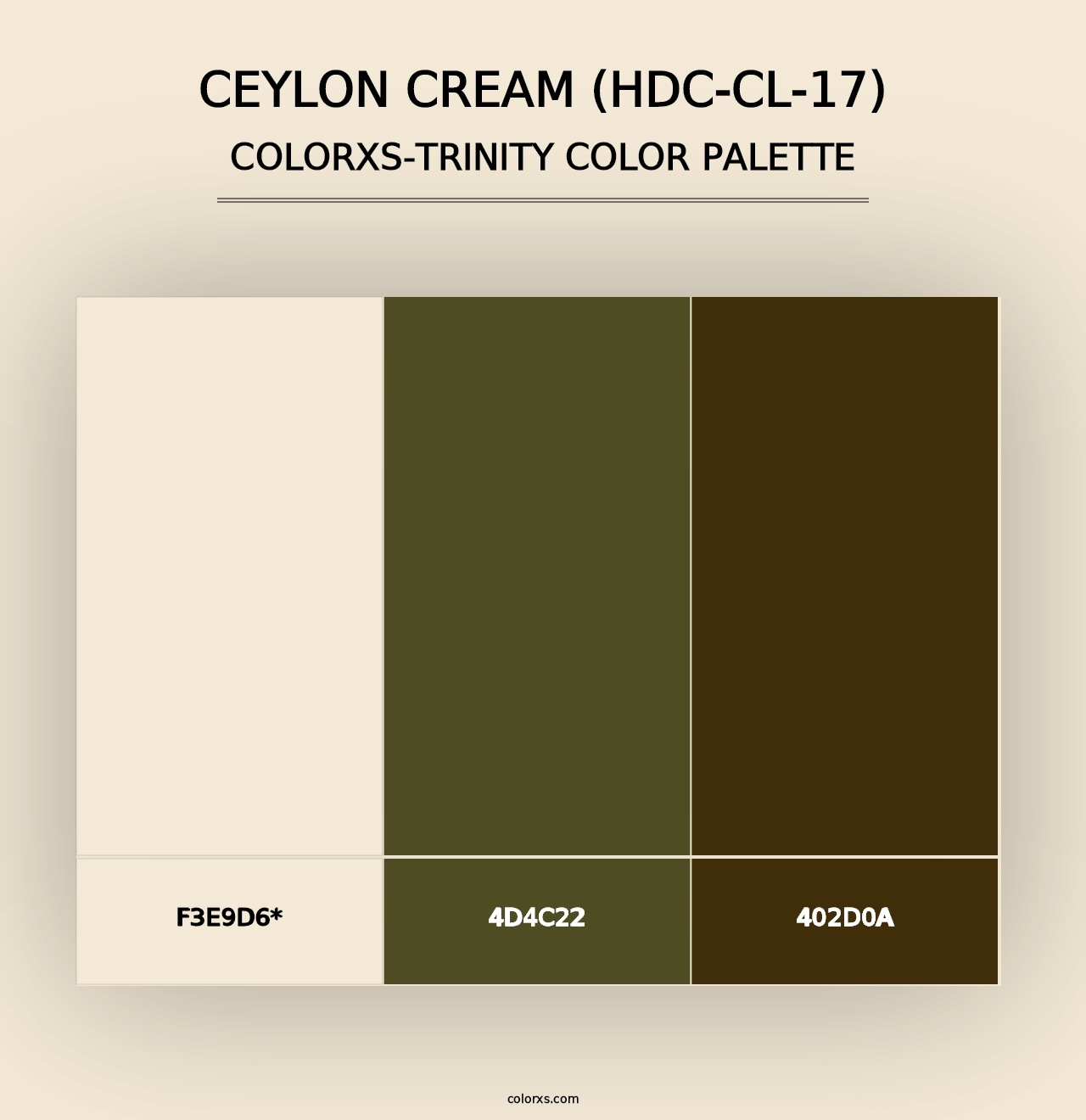 Ceylon Cream (HDC-CL-17) - Colorxs Trinity Palette