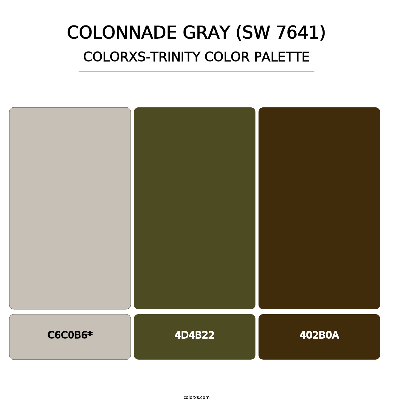 Colonnade Gray (SW 7641) - Colorxs Trinity Palette