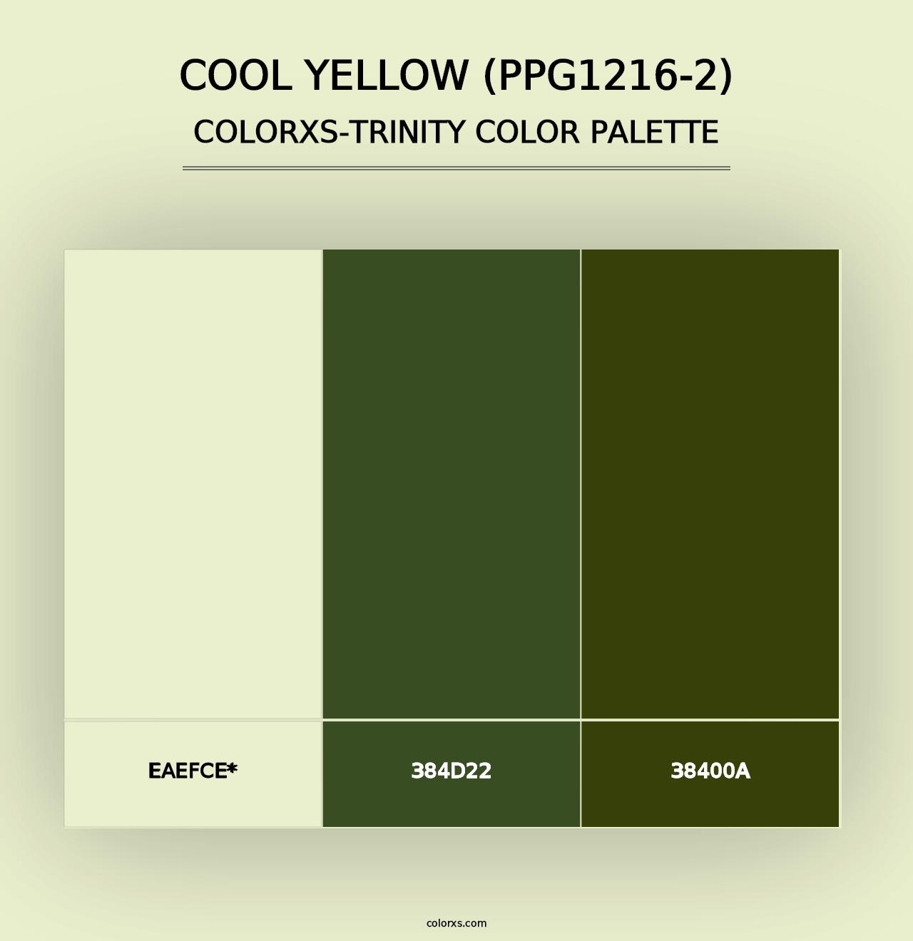 Cool Yellow (PPG1216-2) - Colorxs Trinity Palette