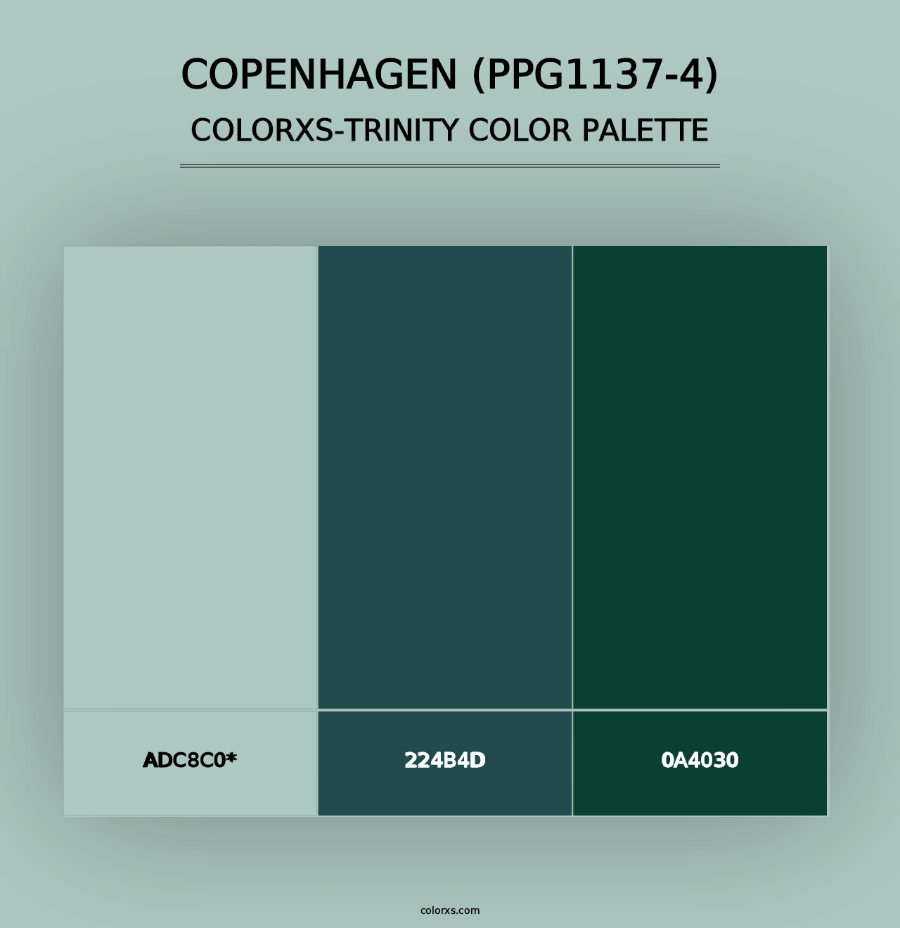 Copenhagen (PPG1137-4) - Colorxs Trinity Palette