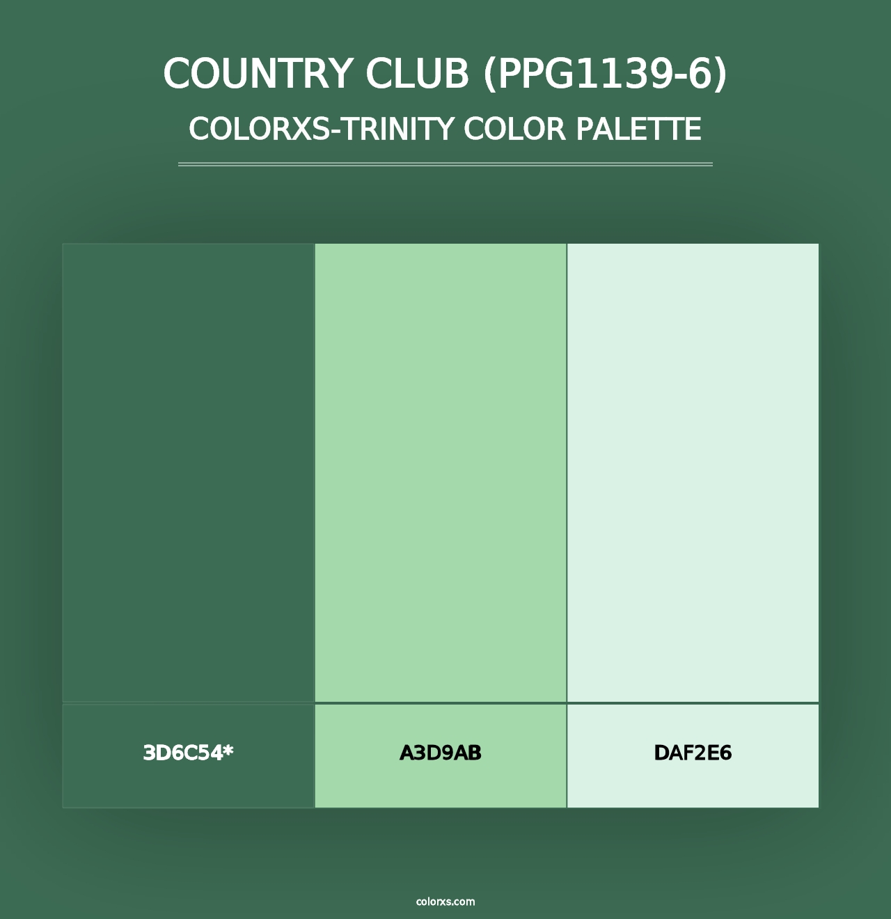 Country Club (PPG1139-6) - Colorxs Trinity Palette