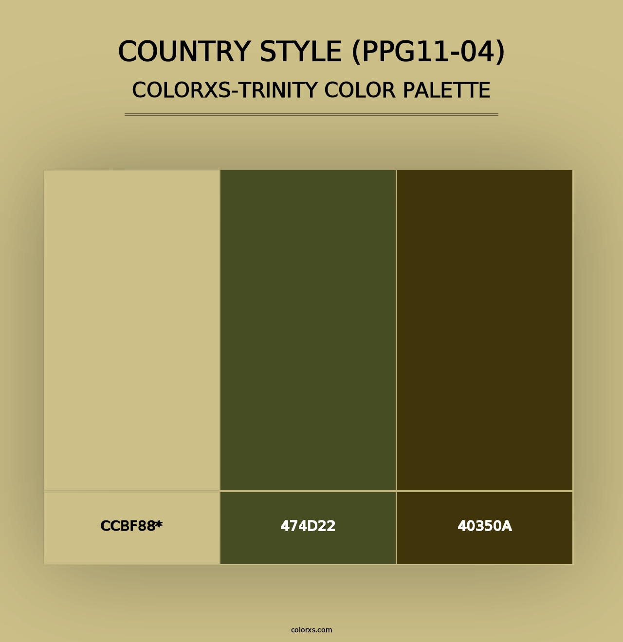 Country Style (PPG11-04) - Colorxs Trinity Palette