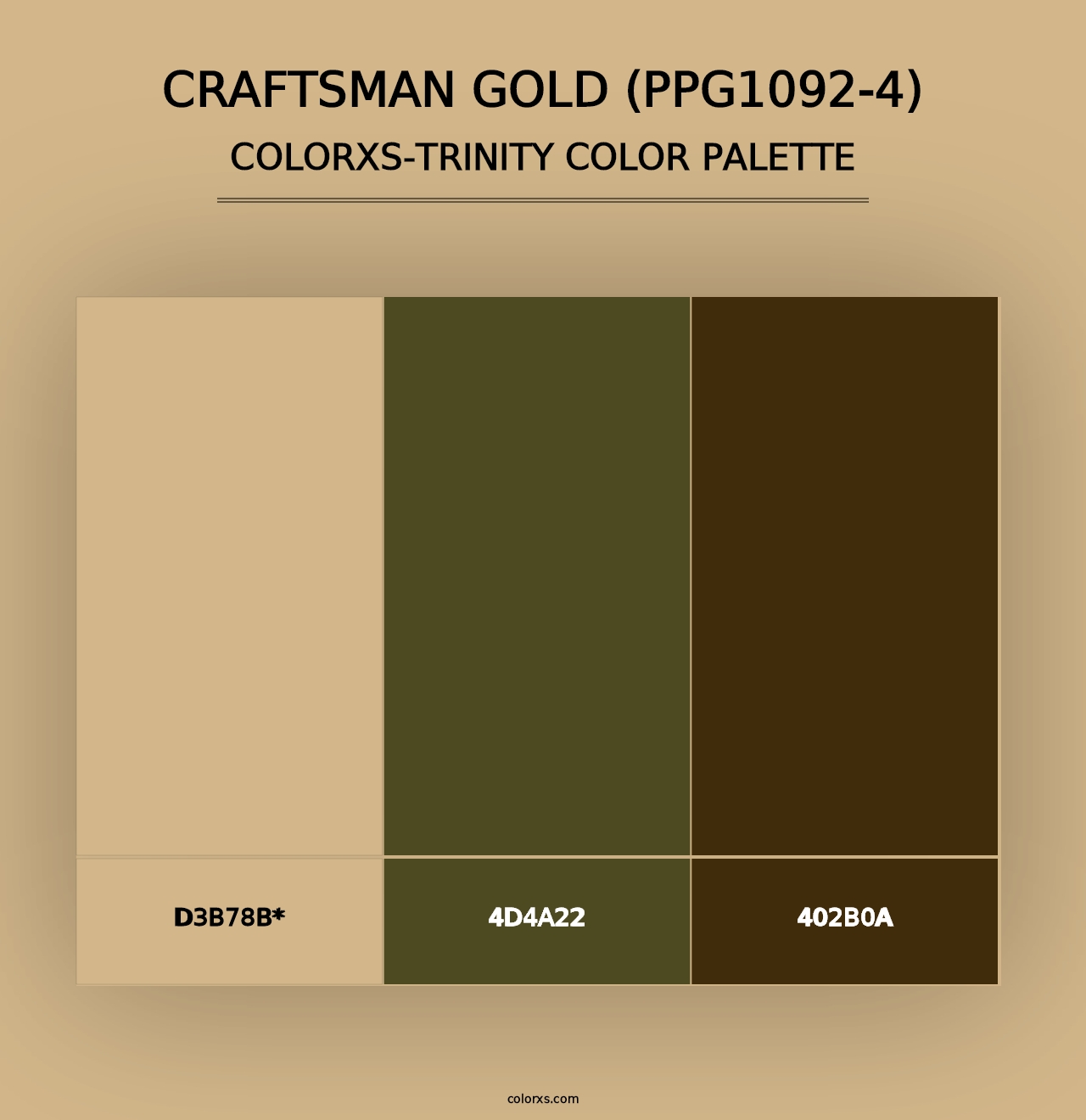 Craftsman Gold (PPG1092-4) - Colorxs Trinity Palette