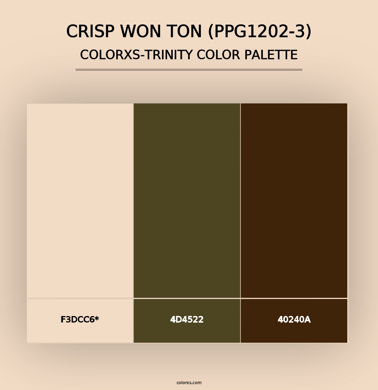 Crisp Won Ton (PPG1202-3) - Colorxs Trinity Palette