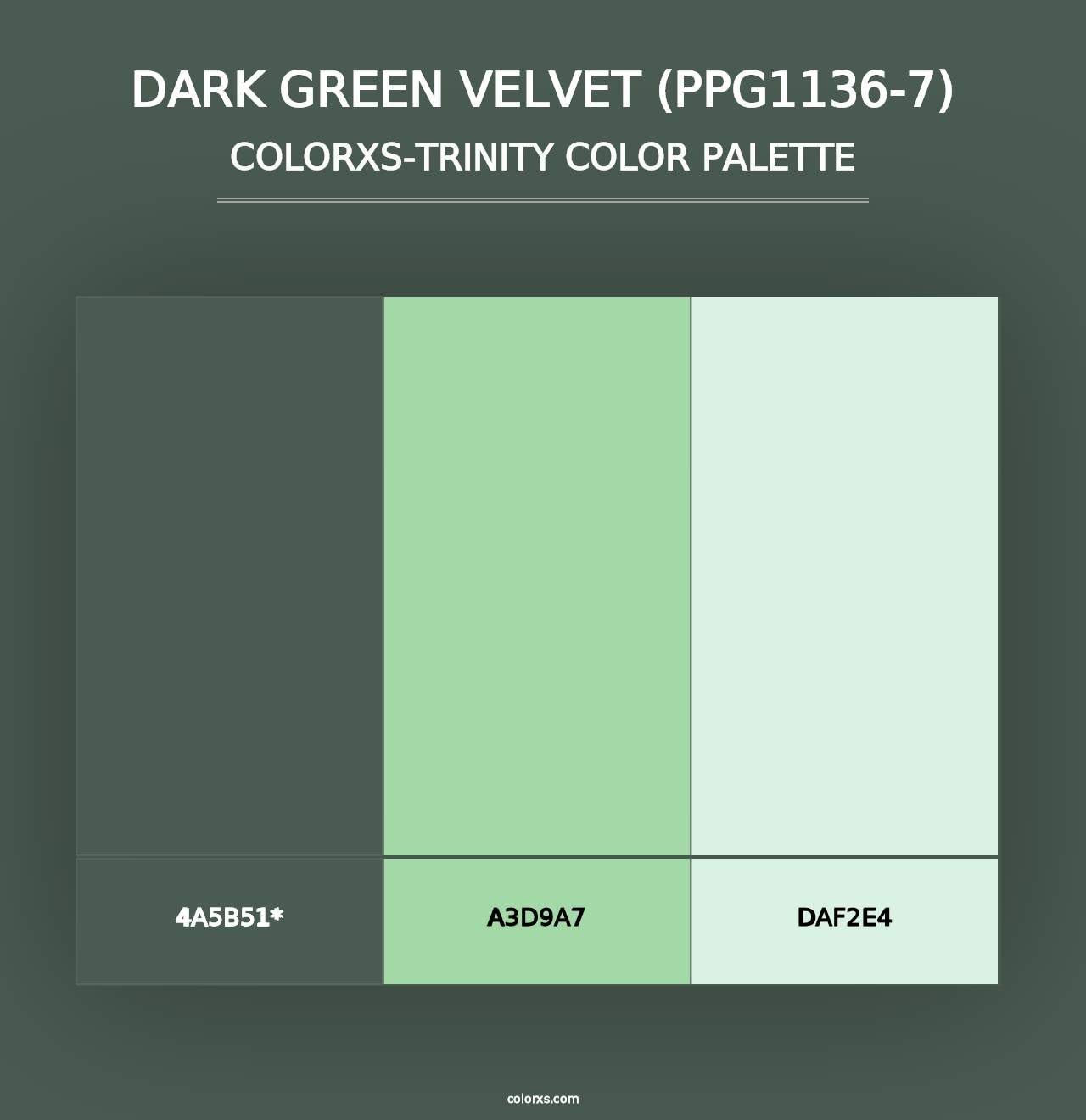 Dark Green Velvet (PPG1136-7) - Colorxs Trinity Palette