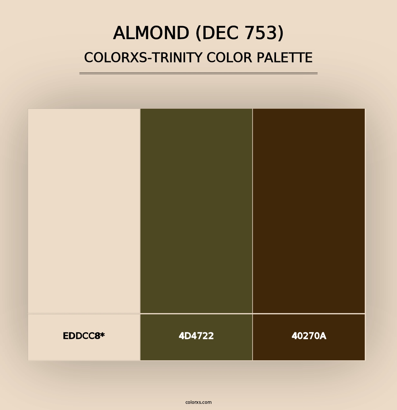 Almond (DEC 753) - Colorxs Trinity Palette