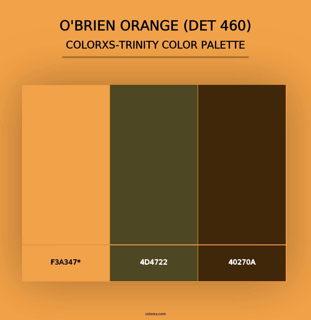 O'Brien Orange (DET 460) - Colorxs Trinity Palette