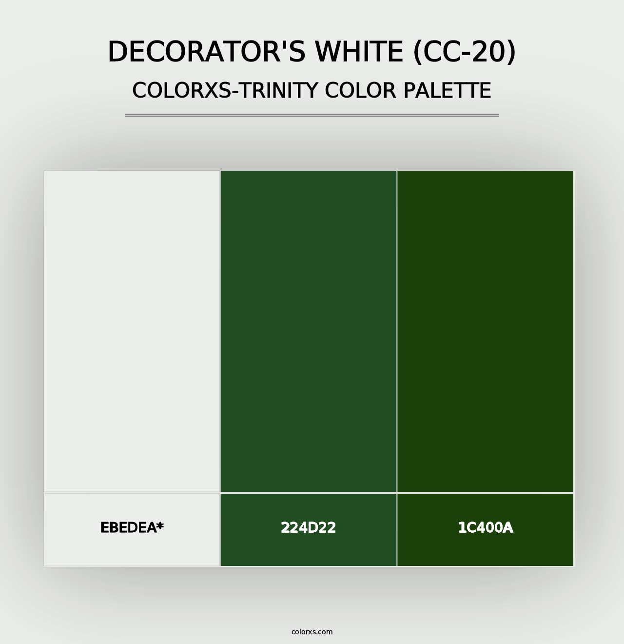 Decorator's White (CC-20) - Colorxs Trinity Palette