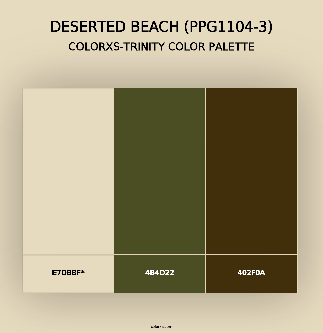 Deserted Beach (PPG1104-3) - Colorxs Trinity Palette