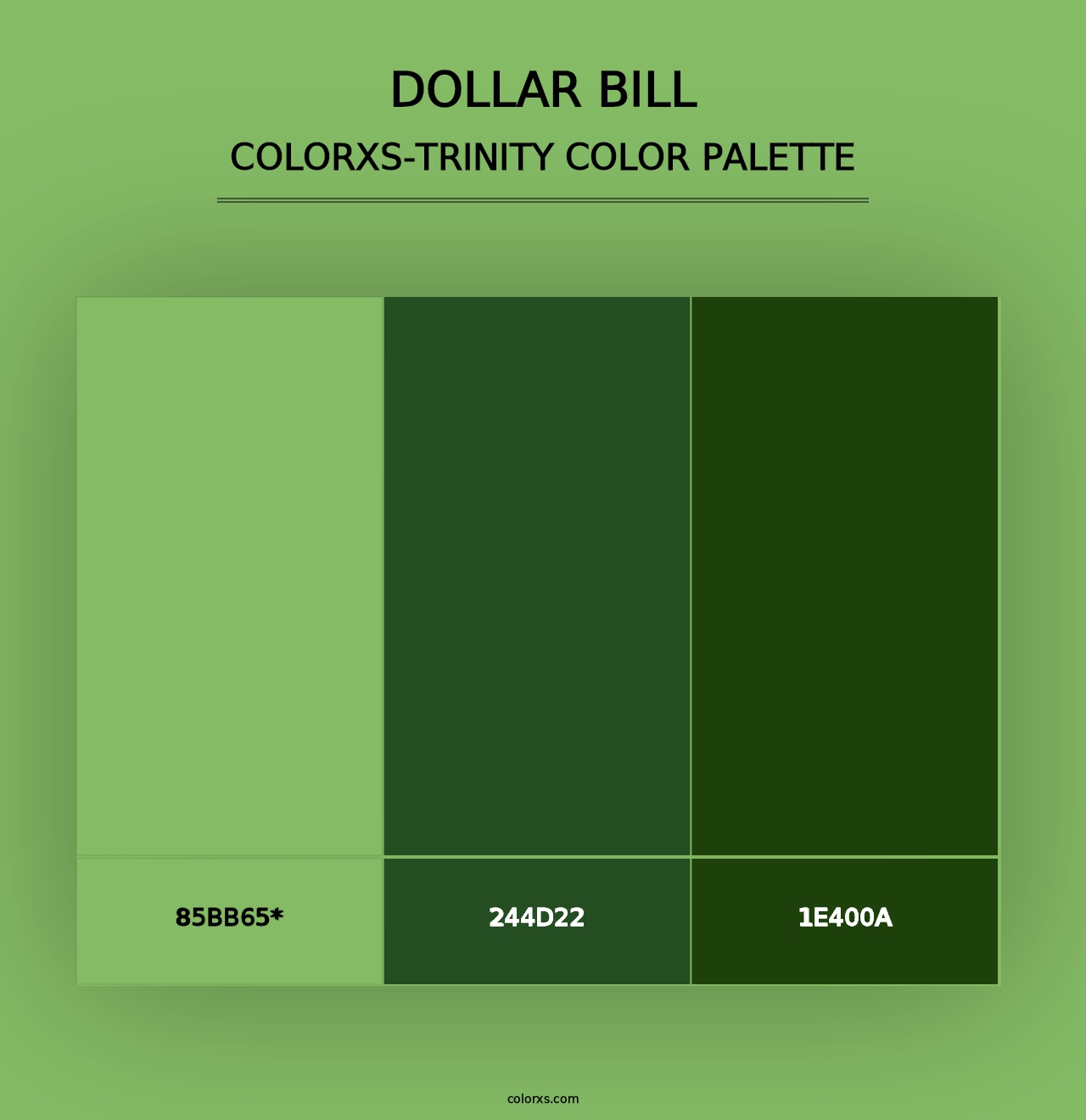 Dollar bill - Colorxs Trinity Palette