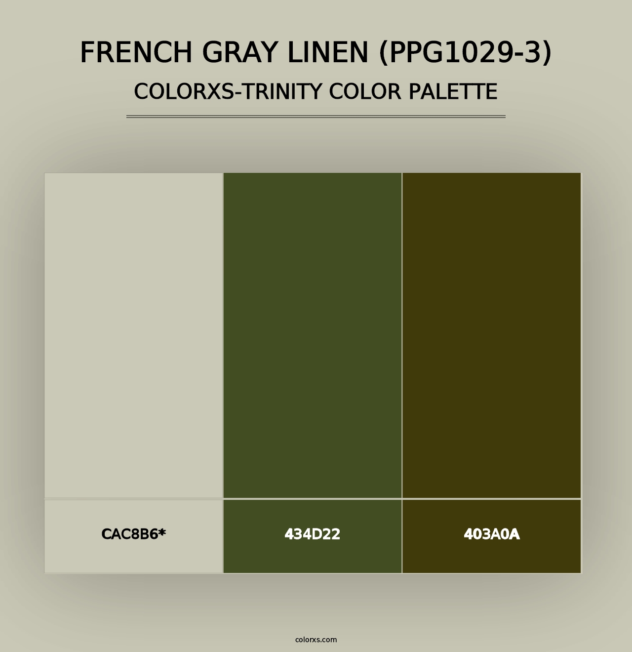 French Gray Linen (PPG1029-3) - Colorxs Trinity Palette