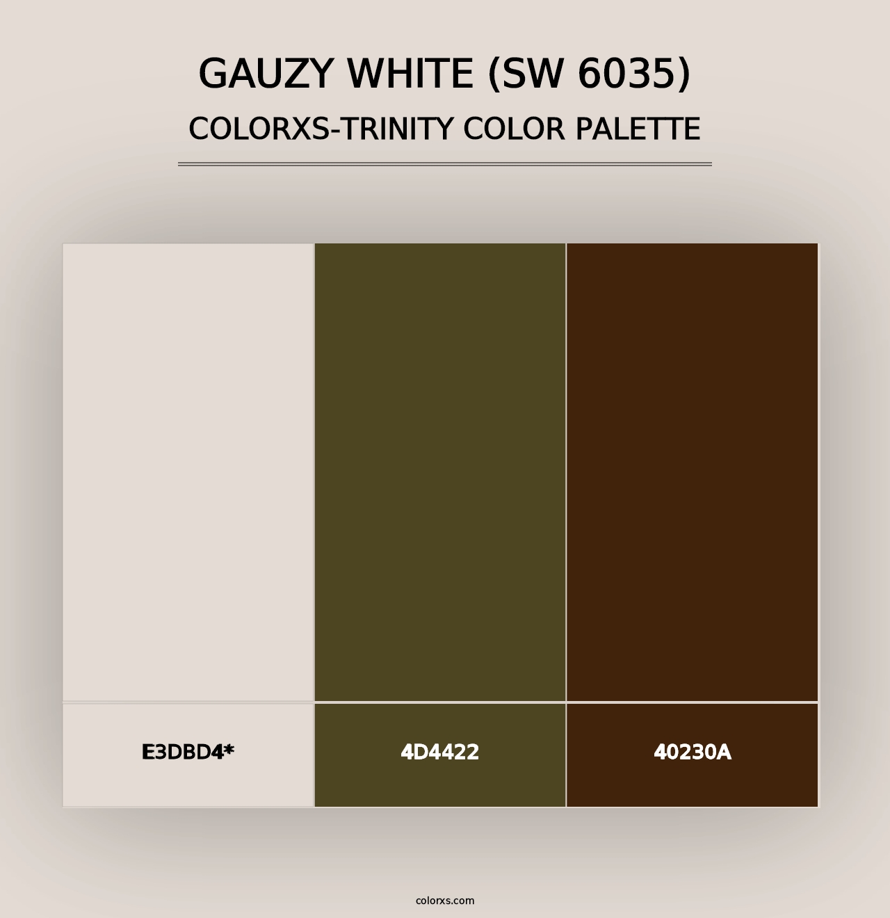 Gauzy White (SW 6035) - Colorxs Trinity Palette