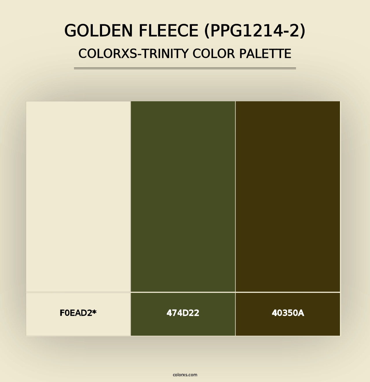 Golden Fleece (PPG1214-2) - Colorxs Trinity Palette