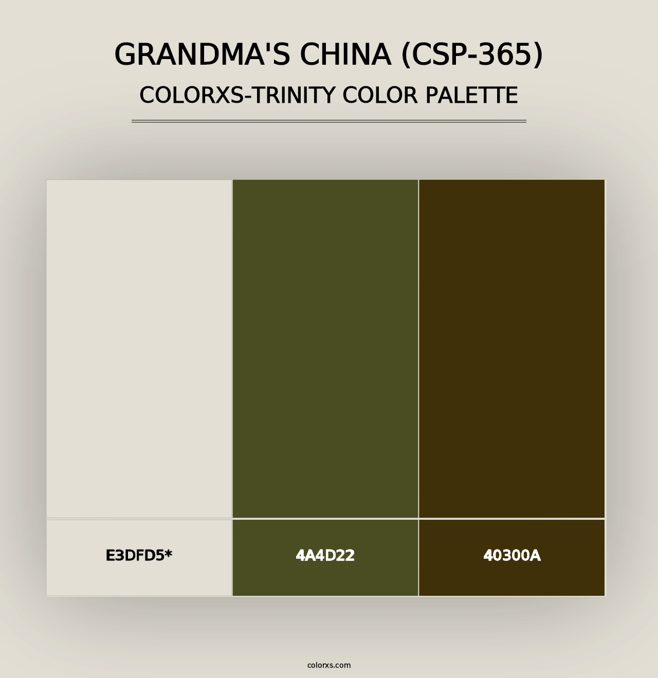 Grandma's China (CSP-365) - Colorxs Trinity Palette