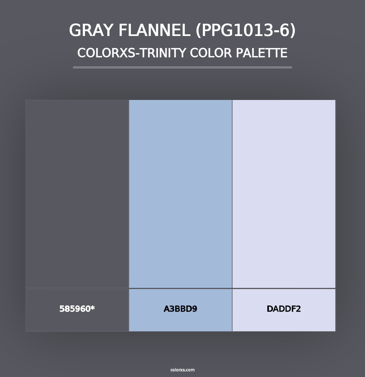 Gray Flannel (PPG1013-6) - Colorxs Trinity Palette