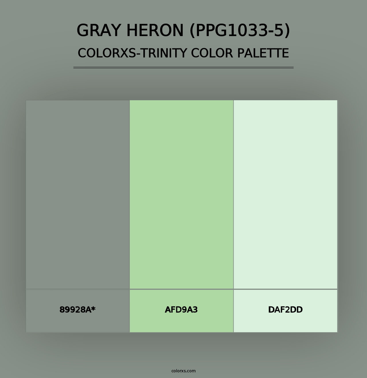 Gray Heron (PPG1033-5) - Colorxs Trinity Palette