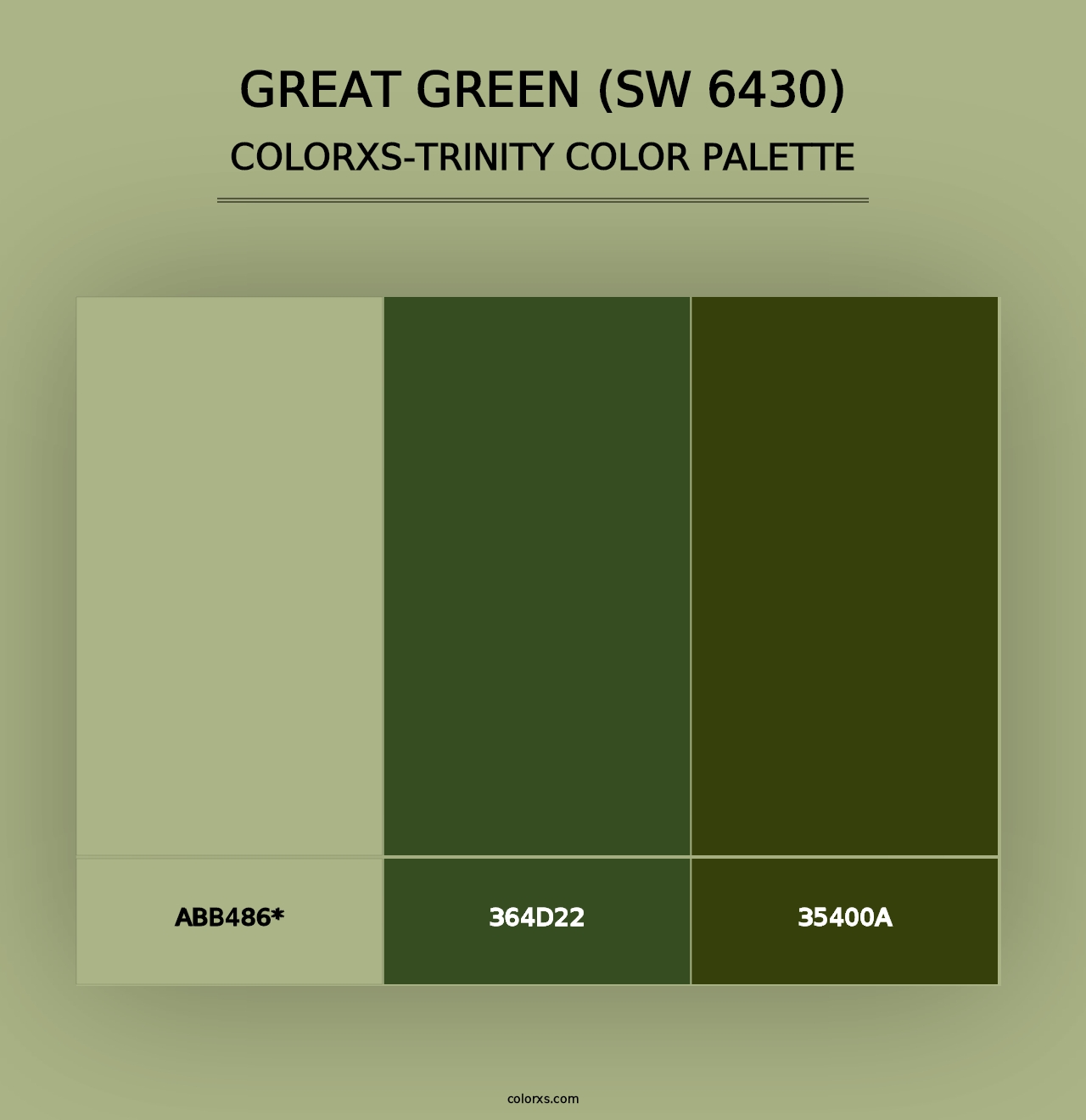 Great Green (SW 6430) - Colorxs Trinity Palette