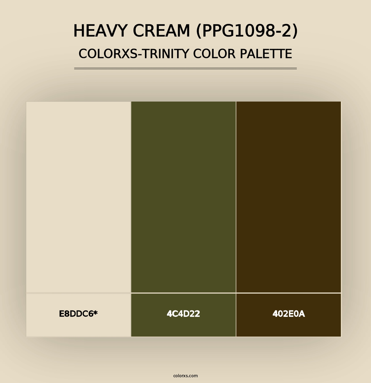 Heavy Cream (PPG1098-2) - Colorxs Trinity Palette