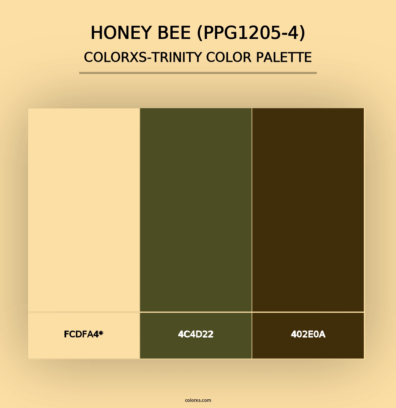 Honey Bee (PPG1205-4) - Colorxs Trinity Palette