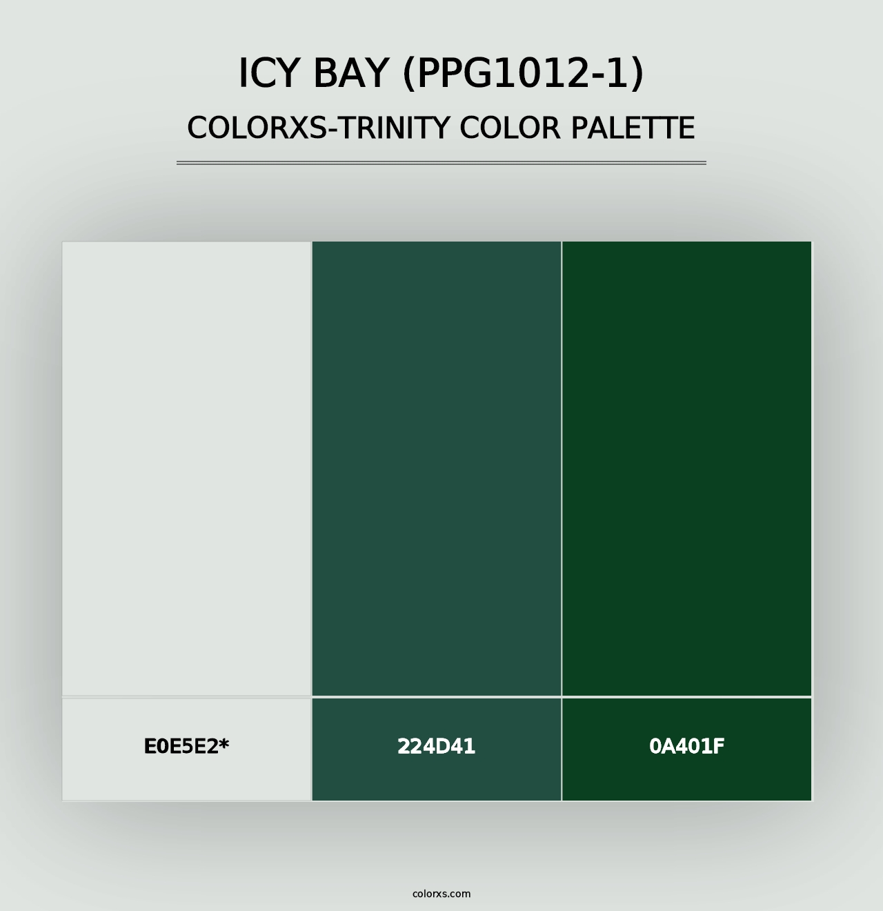 Icy Bay (PPG1012-1) - Colorxs Trinity Palette