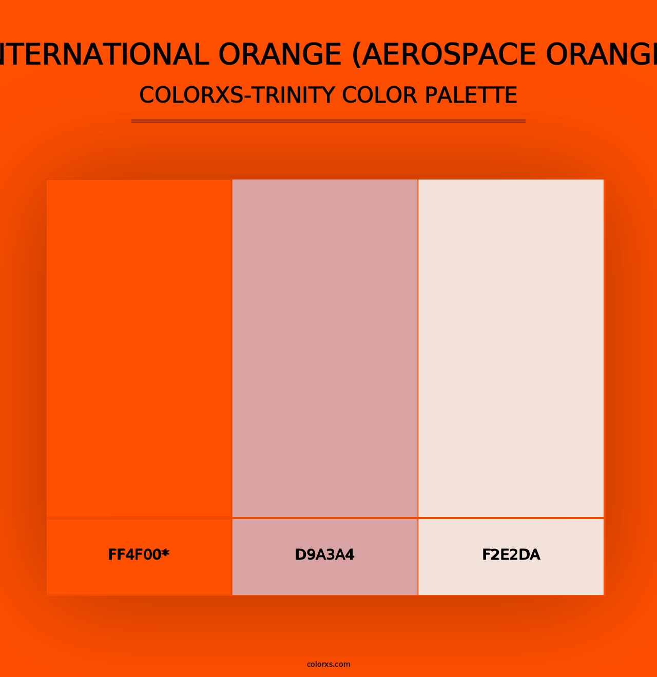 International Orange (Aerospace Orange) - Colorxs Trinity Palette