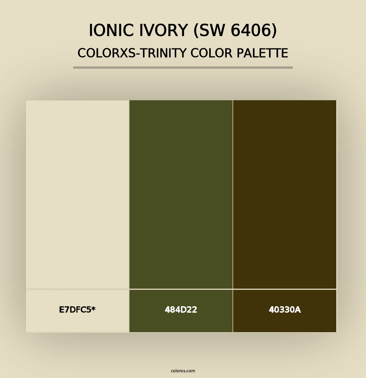 Ionic Ivory (SW 6406) - Colorxs Trinity Palette