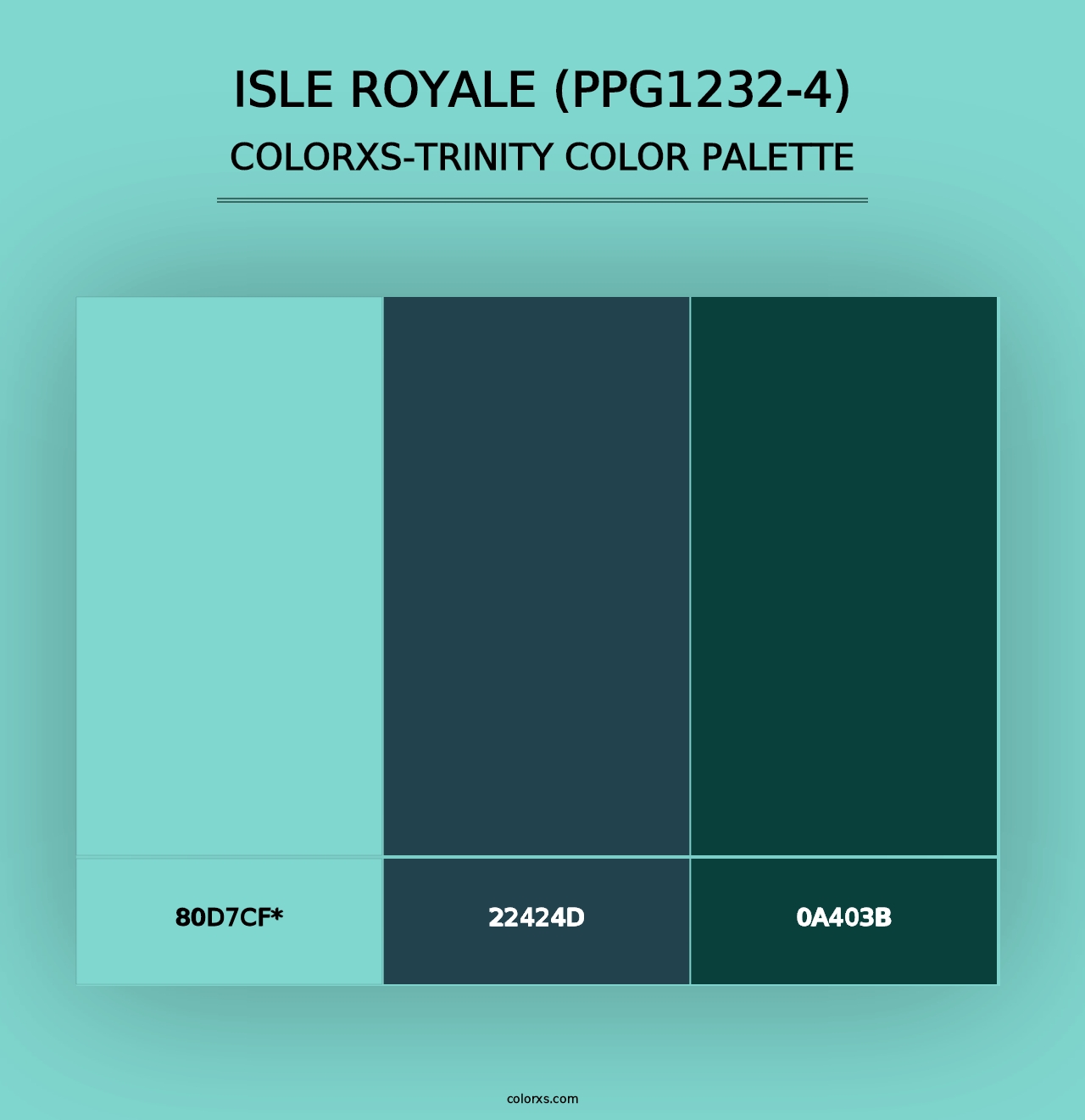 Isle Royale (PPG1232-4) - Colorxs Trinity Palette