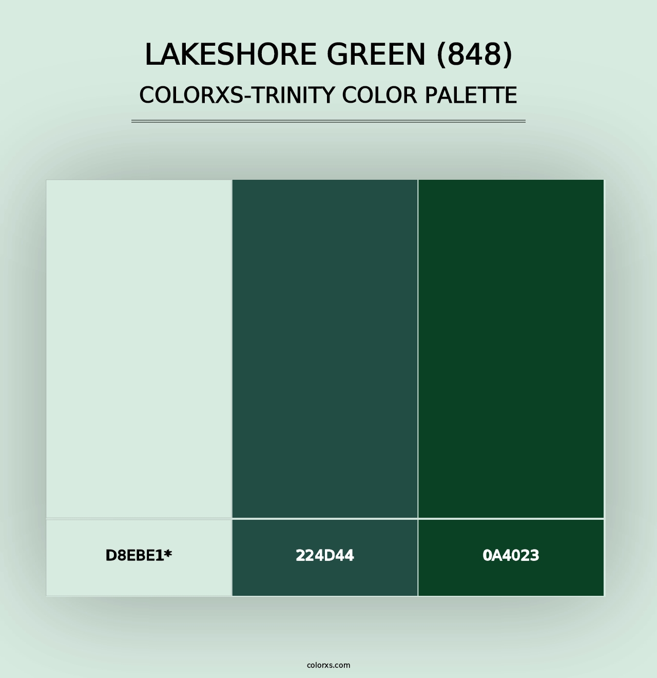 Lakeshore Green (848) - Colorxs Trinity Palette