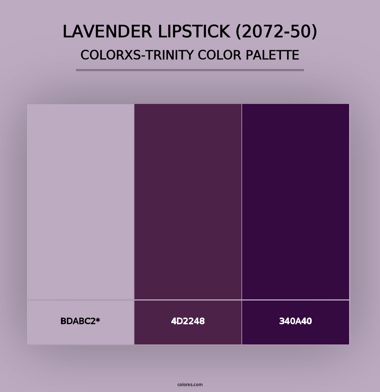 Lavender Lipstick (2072-50) - Colorxs Trinity Palette