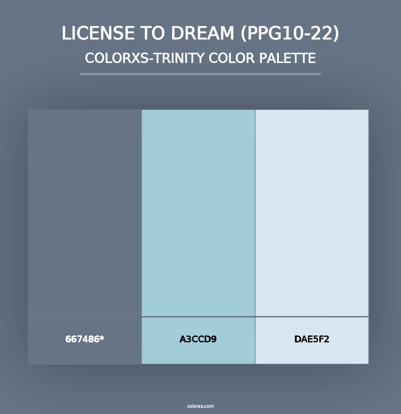 License To Dream (PPG10-22) - Colorxs Trinity Palette