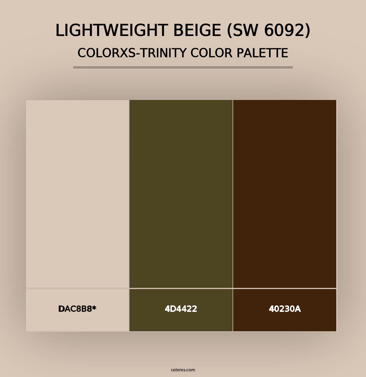 Lightweight Beige (SW 6092) - Colorxs Trinity Palette