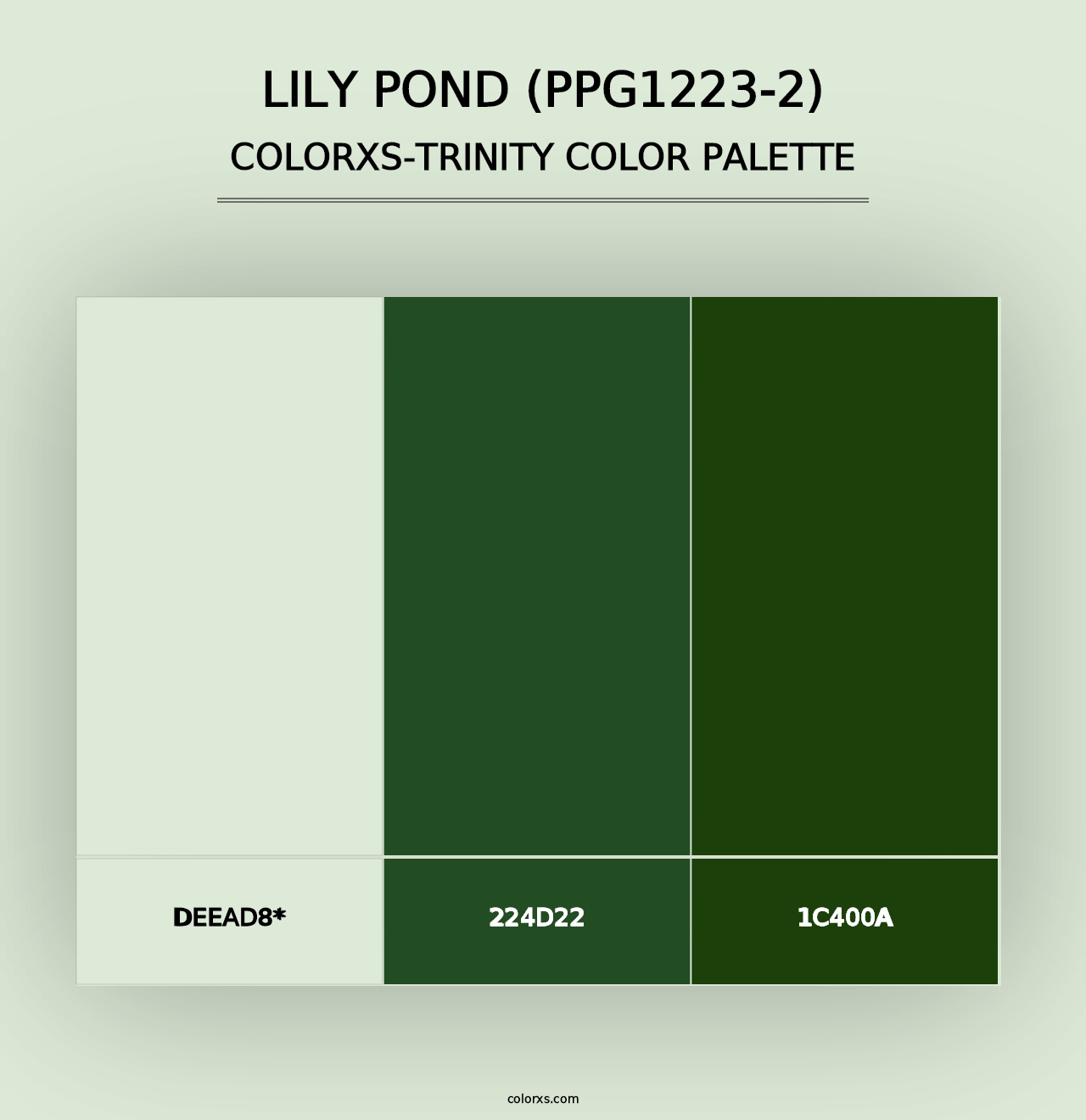 Lily Pond (PPG1223-2) - Colorxs Trinity Palette