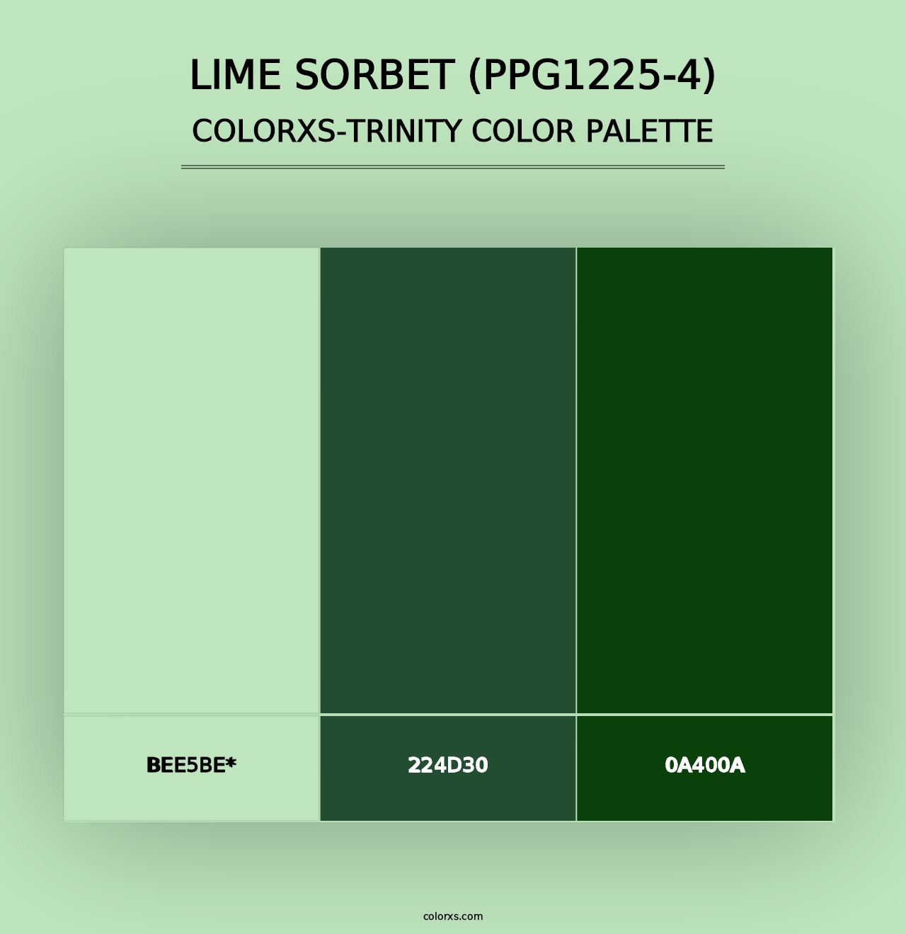 Lime Sorbet (PPG1225-4) - Colorxs Trinity Palette