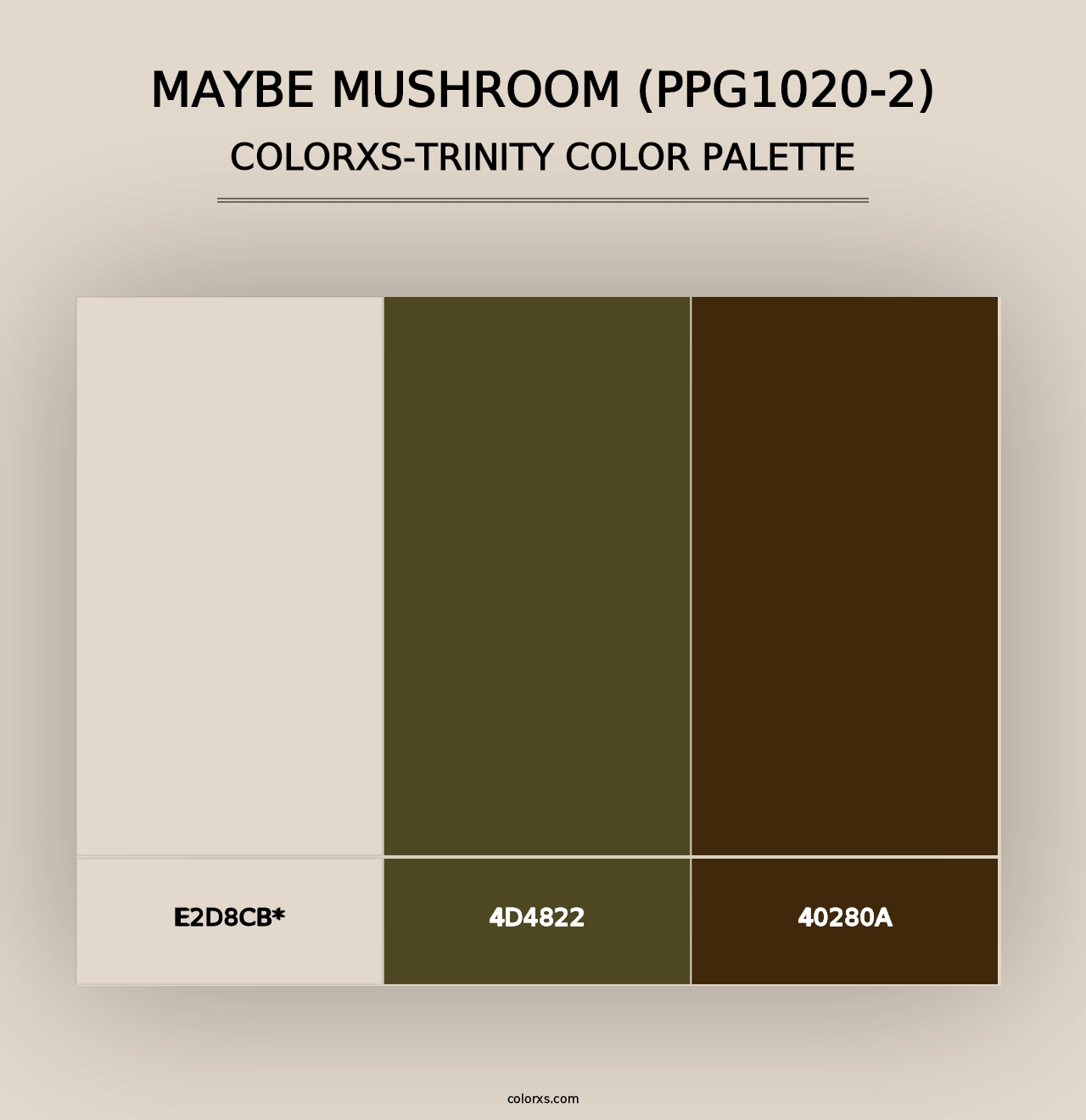 Maybe Mushroom (PPG1020-2) - Colorxs Trinity Palette