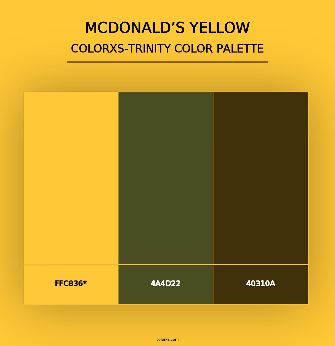 McDonald’s Yellow - Colorxs Trinity Palette