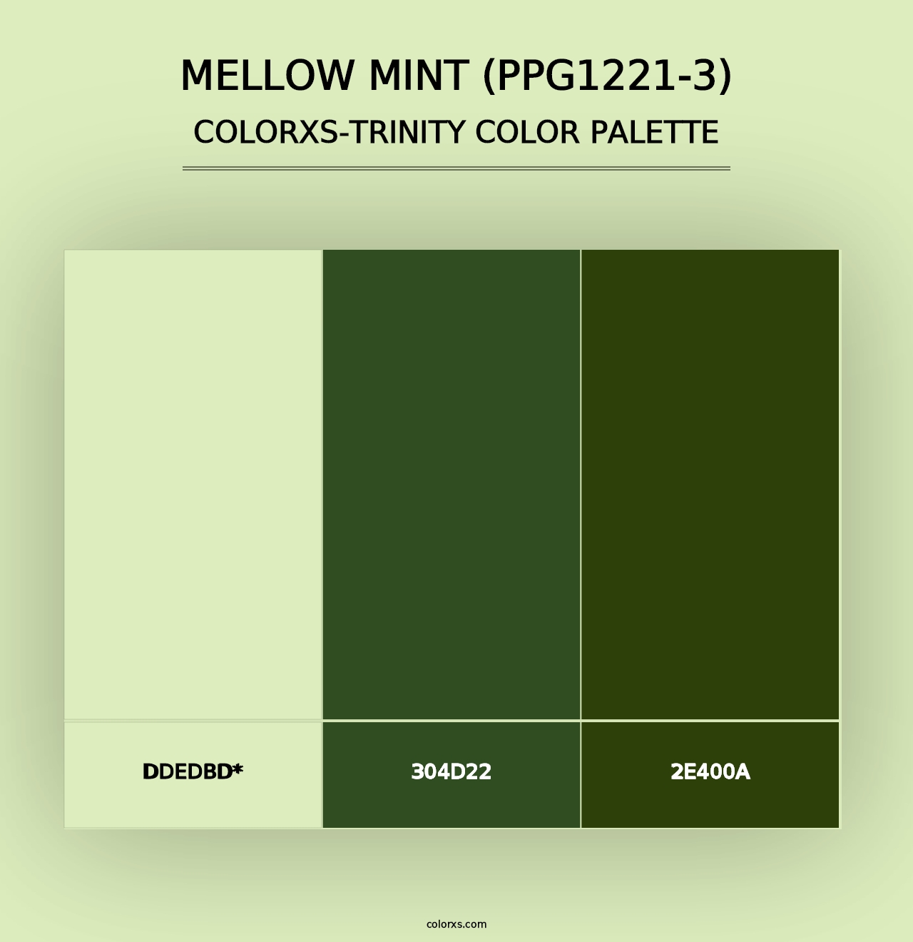 Mellow Mint (PPG1221-3) - Colorxs Trinity Palette